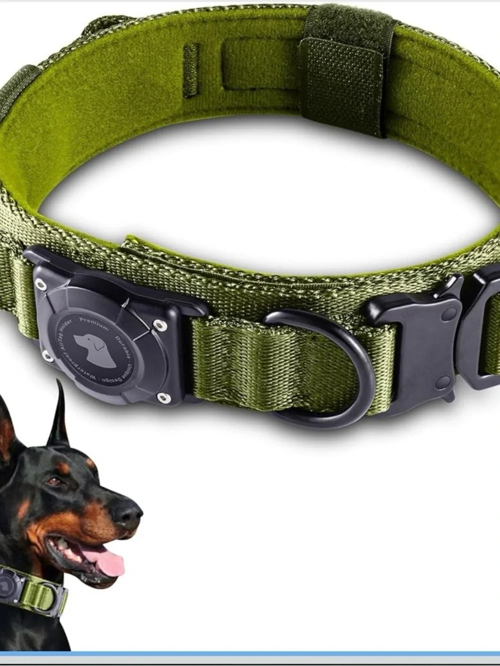 Waterproof, Military Tactical AirTag Dog Collar